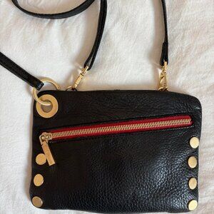 Hammitt Nash Clutch/Wristlet/Crossbody Brushed Gold Hardware Red Zip